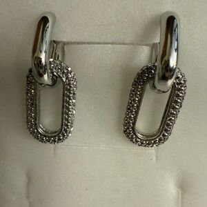 Silver-tone Link Fashion Earrings